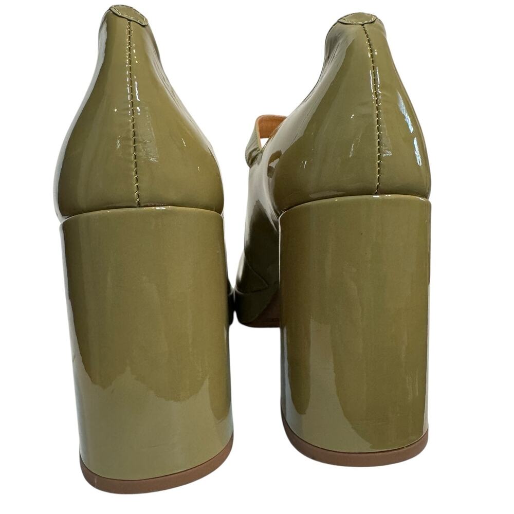 Sezane Georgia High Mary Janes Polished Pistachio Green Patent FR 39 US 8 - Picture 7 of 12